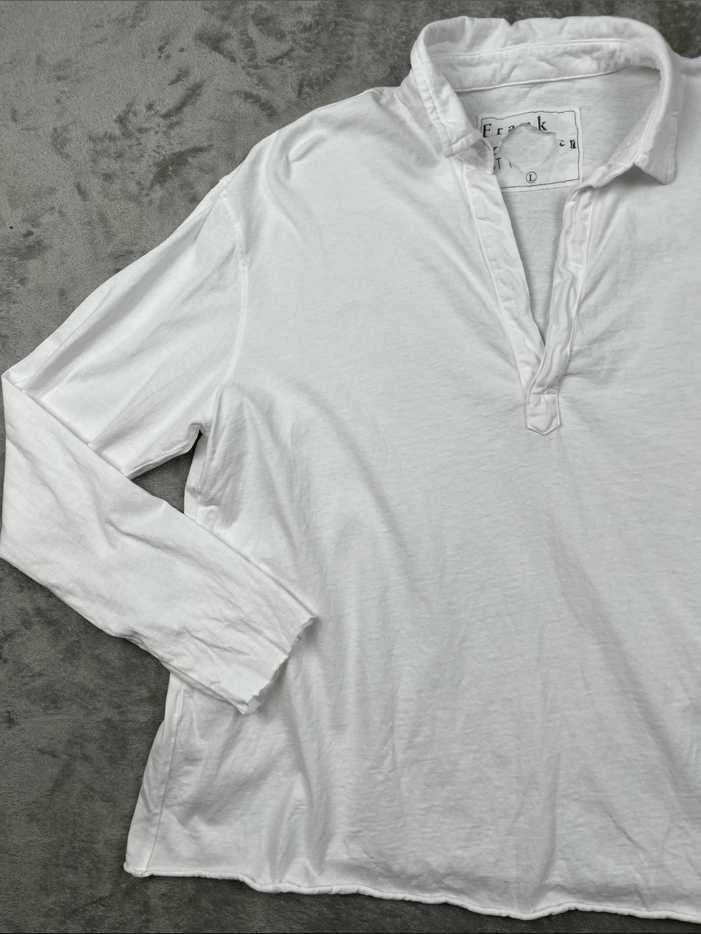 NEW Frank & Eileen L 100% Cotton White Popover Heritage Jersey Made in USA